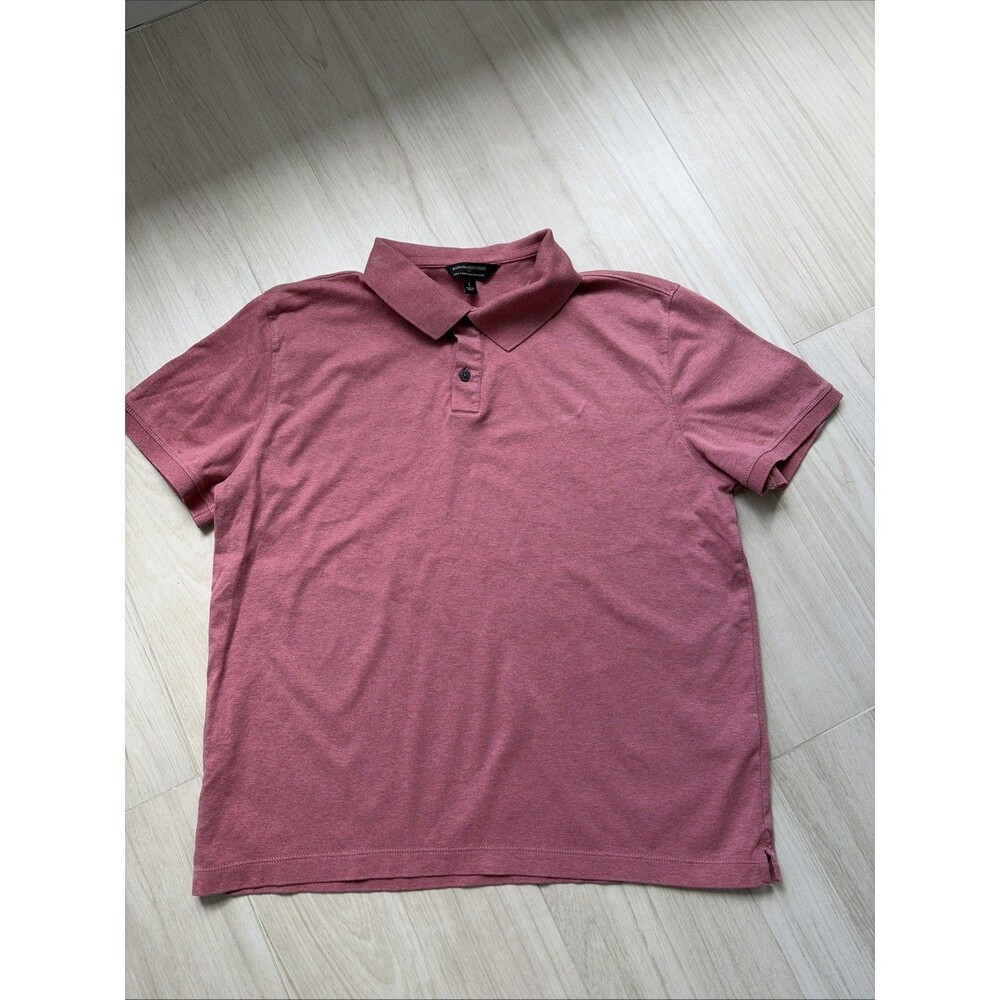 Banana Republic Mens Luxe Touch Performance Slim Fit Polo Shirt Mauve Pink Large